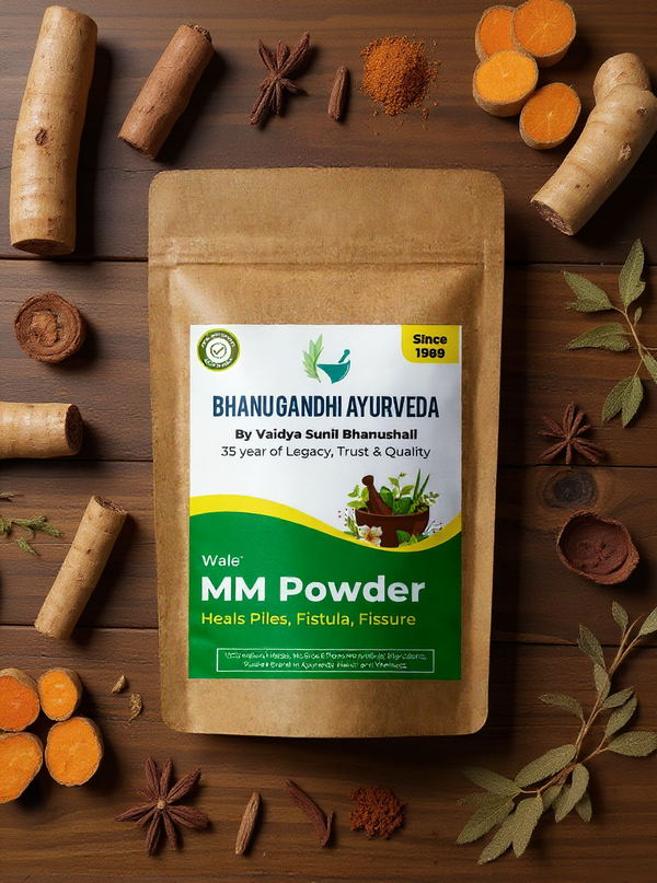 Bhanugandhi Ayurveda MM Powder - Natural Remedy for Piles, Fistula, and Fissure