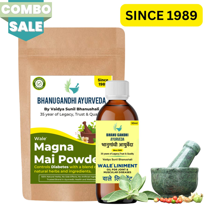 BhanuGandhi Ayurveda Magna Mai Powder & Liniment Oil Combo | Diabetes ...